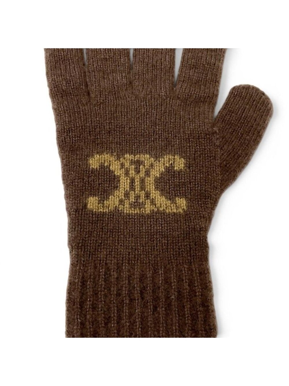 Celine Gloves Brown Triomphe Monogram - Picture 4 of 8